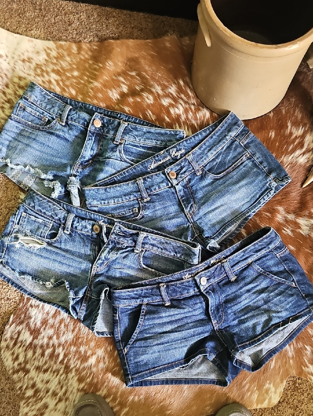 Classic Y2K Blue Denim Women's Shorts - American Eagle Brand